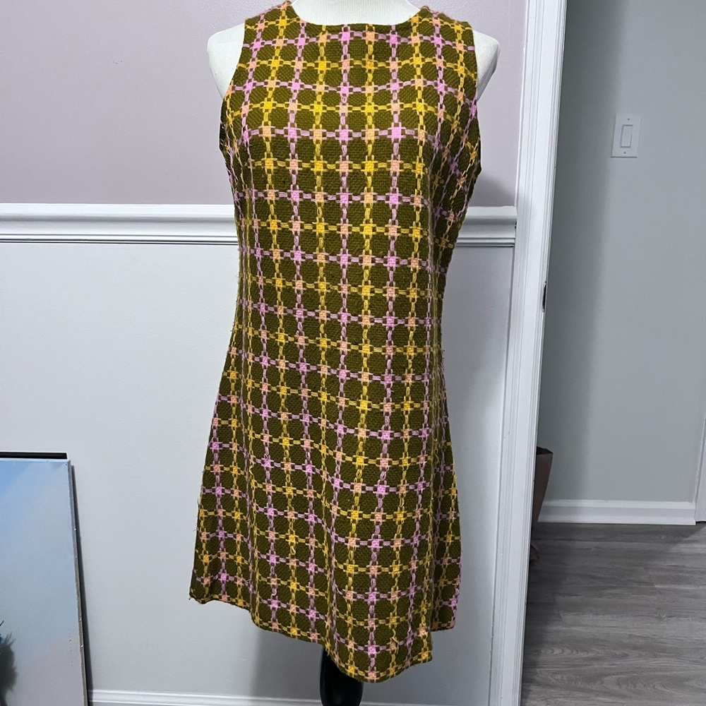 VINTAGE 1960s plaid dress